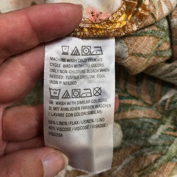 Naturals d&co Linen Blend Floral Tropical Maxi Dress 1X Quiet Luxury Resort - Picture 8 of 9